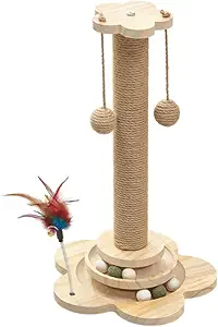 Cat Scratcher & Climbing Frame Combo - Vertical Sisal Scratch Post, Wear-Resistant & Non-Shedding Cat Scratch Board, Durable Scratch-Resistant Cat Toy for Indoor Cats, ntial Pet Supplies