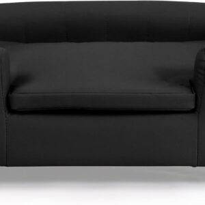 25-Inch Modern Pet Sofa with PU Scratch-Resistant Fabric and Adjustable Legs, Elevated Dog Couch for Small and Medium Dogs, Comfortable Dog Sofa Bed