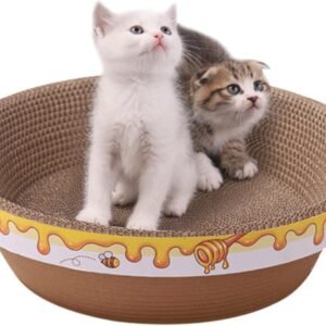 Oval Cat Scratcher, Corrugated Cardboard Scratch Pad, Cat Scratching Lounge Bed Sofa, Recycle Board for Furniture , Cat Scratcher Bowl, Cat Kitty Training Toy