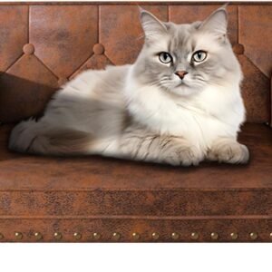 Dog Bed,Cat Bed,Dog Couch,Cat Couch,Puppy Bed,Pet Sofa,Pet Couch,Pet Bed for Cats, Wooden Frame and Suede Fabric,for Small Breeds Using (Coffee)