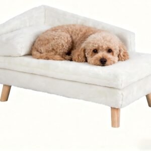 Elevated Pet Bed,Nordic Pets Sofa with Cozy Pad Waterproof,Dog Chair with Sturdy Wood Legs for Small Doggys Kittens