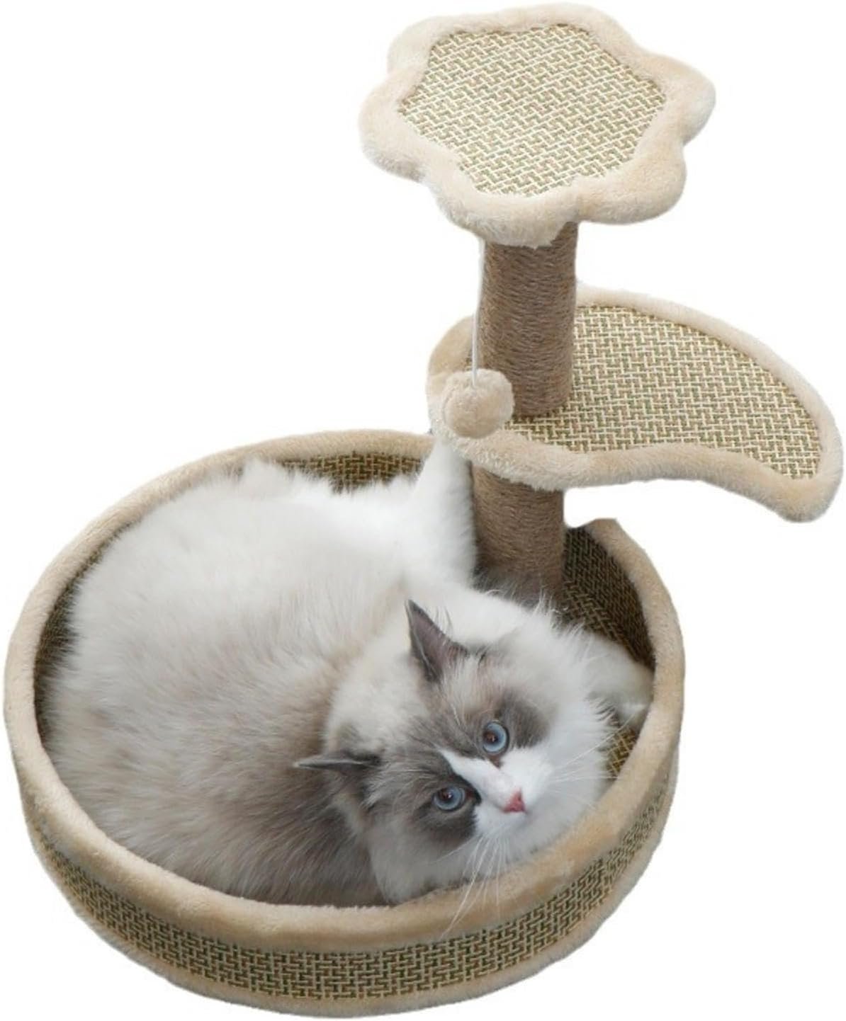 Sisal cat Scratching Board cat Bed Integrated Vertical cat Climbing Frame Hemp Rope wear-Resistant and Non-chip-Shedding Toys do not take up Space cat Supplies,Beige