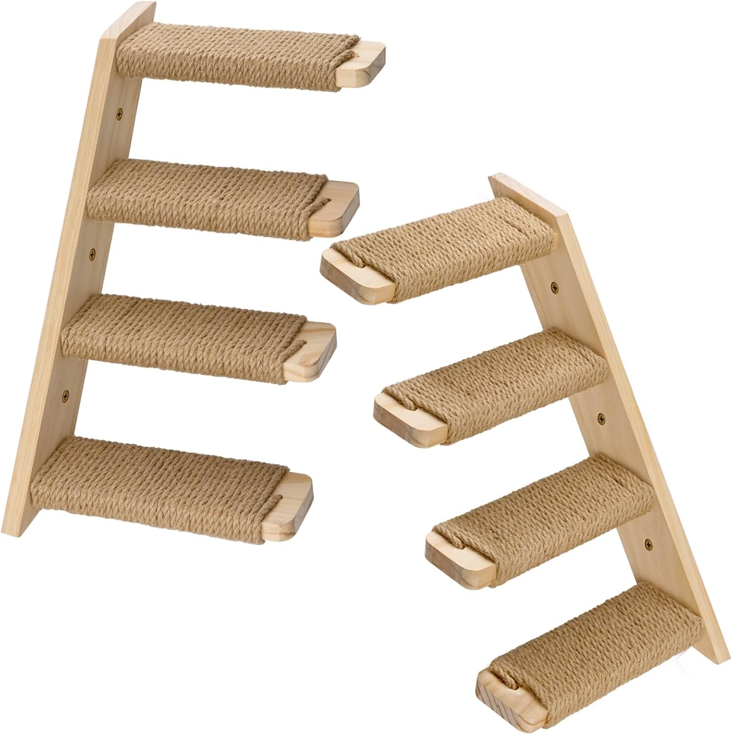 2 Pack 4 Steps Cat Wall Shelves Cat Stairs for Wall with Sisal Rope.Cat Wall Steps/Ladder Furniture & cat Tree Supplies(Catstairs 2Pack-4Steps) - Image 2